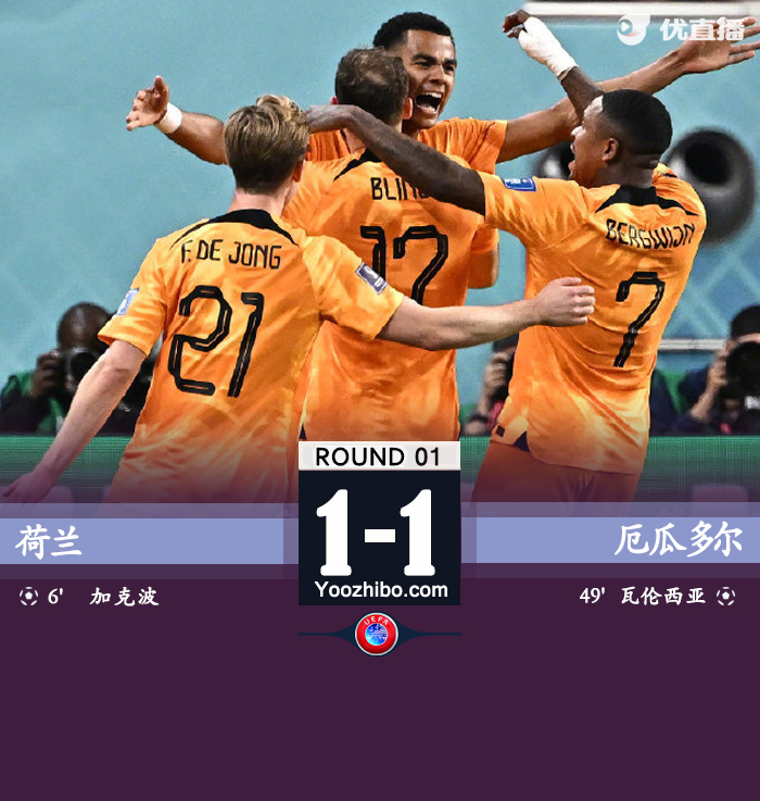 荷兰1-1战平厄瓜多尔