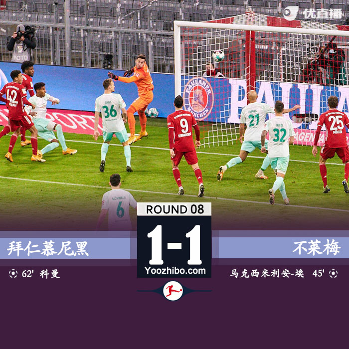 <a href=/zuqiuxg/bayern/ target=_blank class=infotextkey>拜仁</a>慕尼黑1-1云达不莱梅