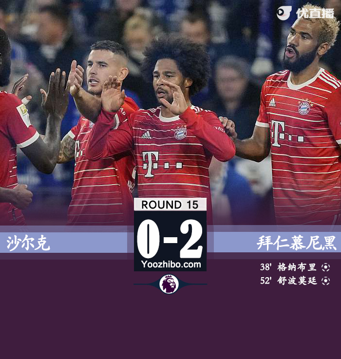 沙尔克0-2拜仁慕尼黑