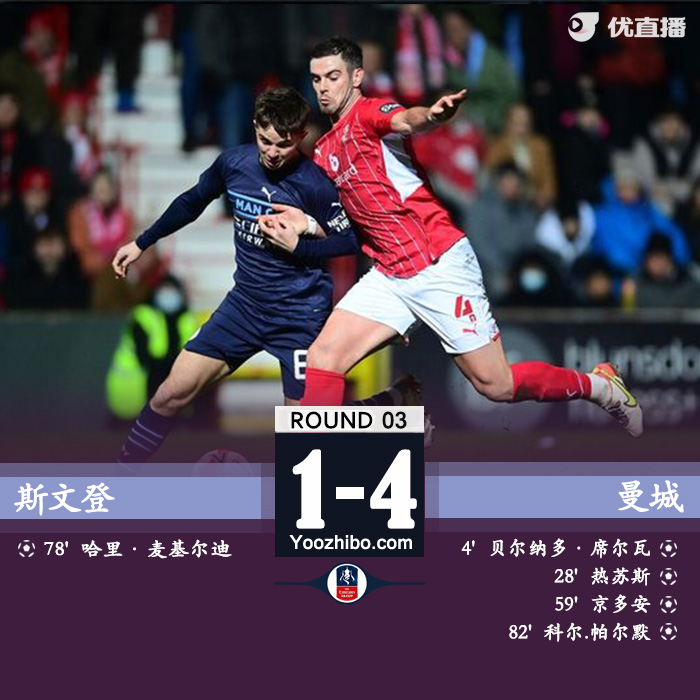 曼城4-1斯文登