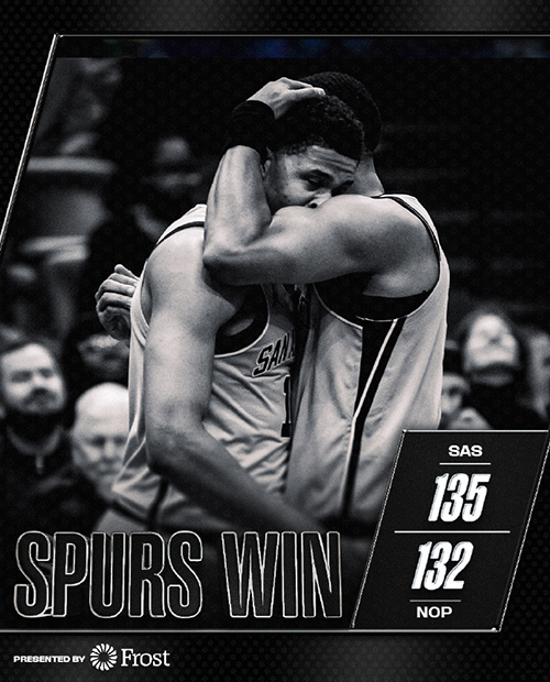 马刺135-132险胜鹈鹕，奎因33+10+10，巴恩斯24分