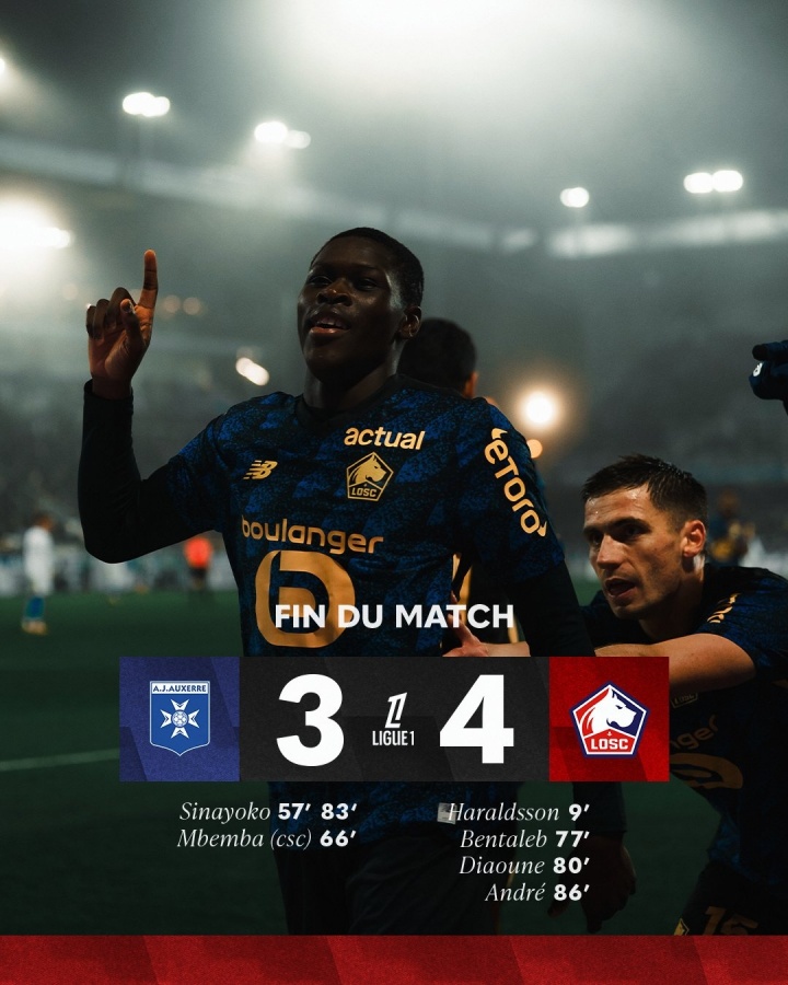 九打九血战！欧塞尔3-4里尔尾声75分钟轰4球，4红变肉搏